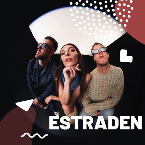 Artistbild på tre personer från bandet Estraden.