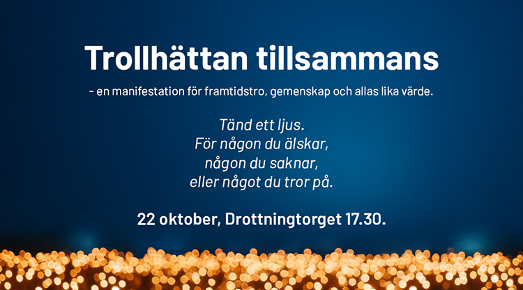 Vy över Drottningtorget Trollhättan