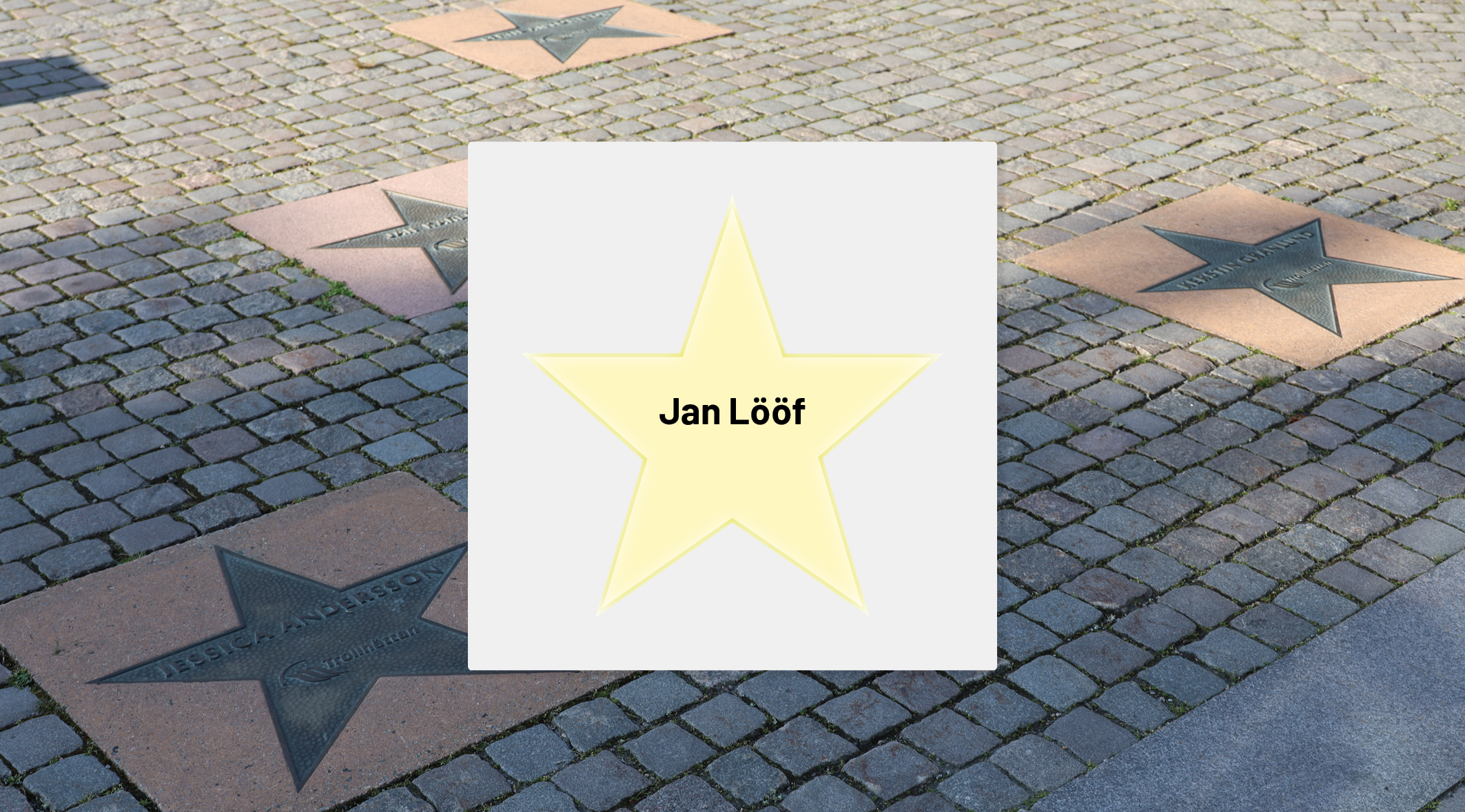 Illustration över stjärna med texten Jan Lööf.