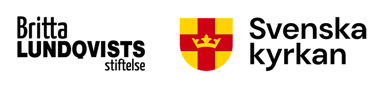 Två logotyper: Britta Lundqvists stiftelse och Svenska kyrkan.