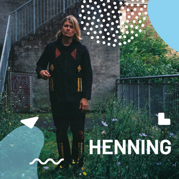 Porträtt på artisten Henning
