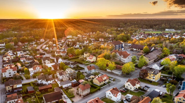 flygfoto över Strömslund
