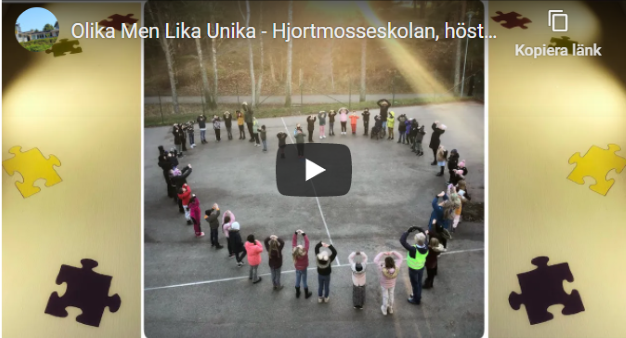 pusselbitar och elever i en ring