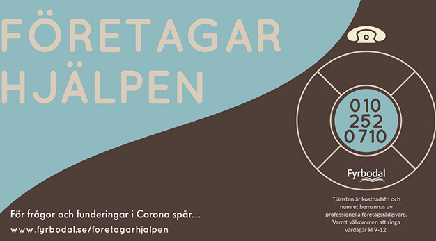 Informationsbild med texten Företagarhjalpen, tel 010-2520710
