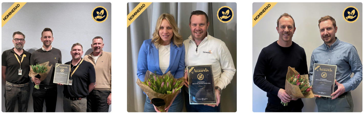 Bilder p&aring; de tre olika f&ouml;retagen som &auml;r nominerade