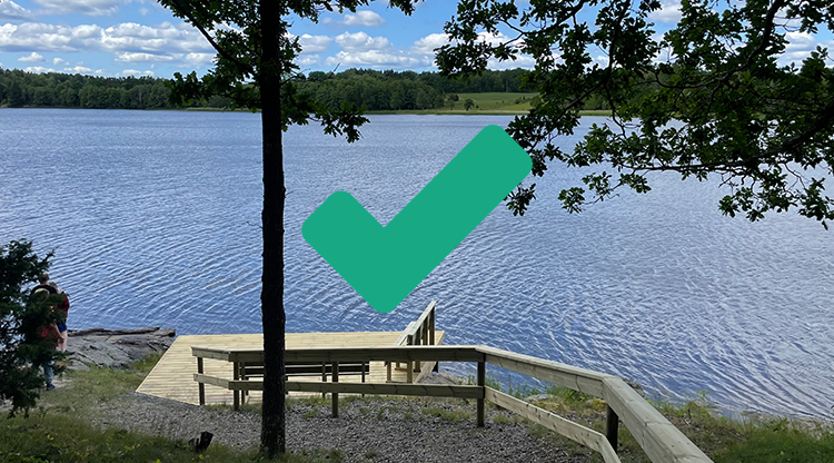 Badplats vid en sjö