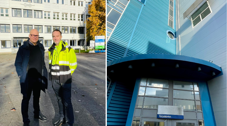 Ett kollage av bilder på Karossfabriken och loggan för Bon Orbit