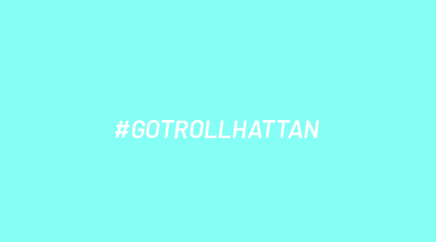 En turkos ruta med texten #gotrollhattan mitt i