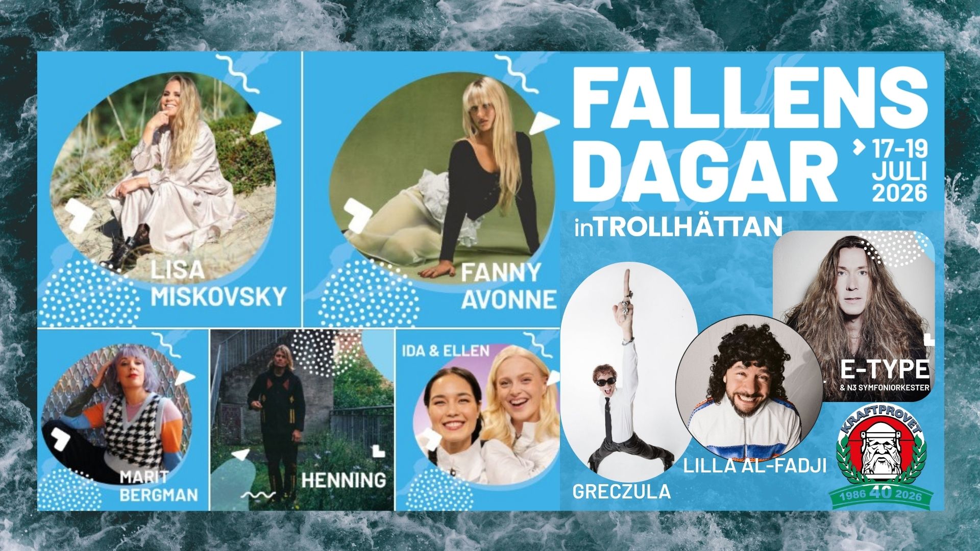 Ett bildcollage av artisterna på Fallens dagar