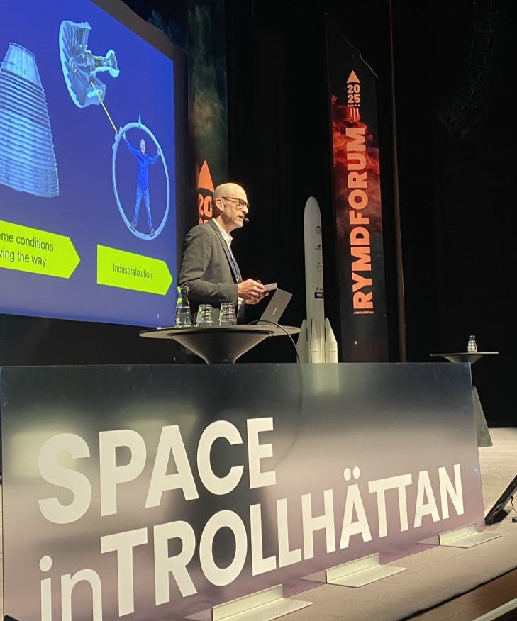 Martin Wänblom som talare på Rymdforum.