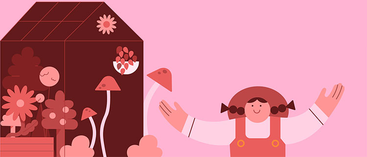 Blommor och v&auml;xter. Illustration