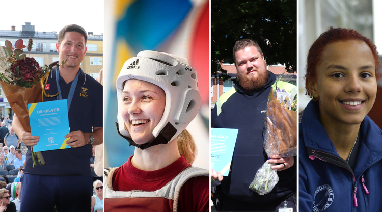 Porträtt på fyra personer.