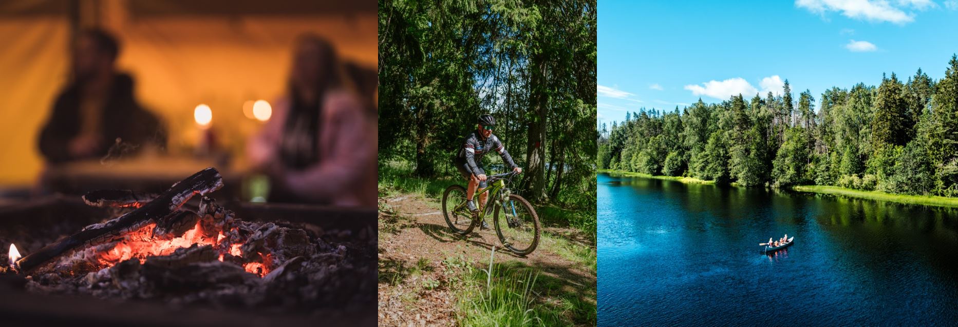 Bildkollage med bilder på den vackra naturen på bergen
