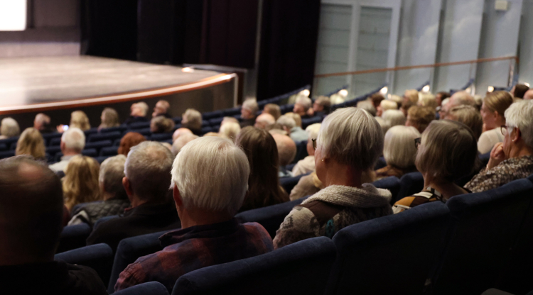 Biobesökare i salong.