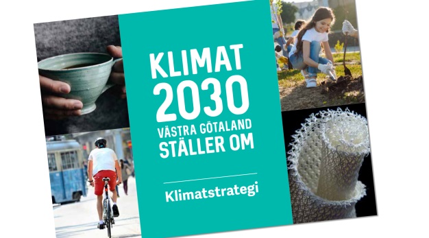 Framsidan till Västra Götalands klimatstrategi Klimat 2030