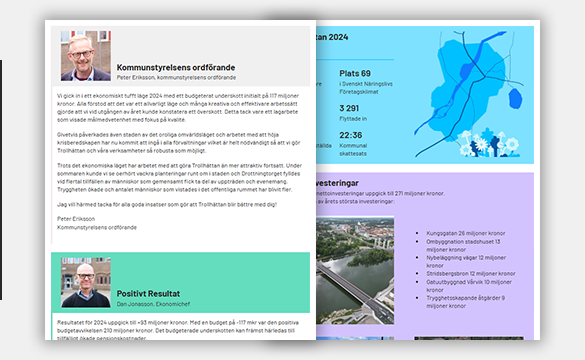 Trollhättans stads kortversion av årsredovisningen 2024 i webbformat