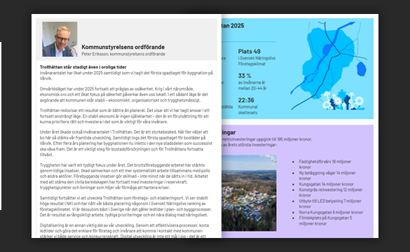 Trollhättans stads kortversion av årsredovisningen 2025 i webbformat