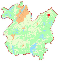 Karta som visar Norra Björkes placering i förhållande till staden