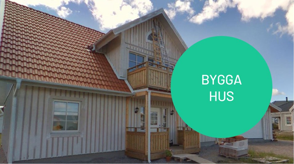 Bilden visar ett nybyggt hus