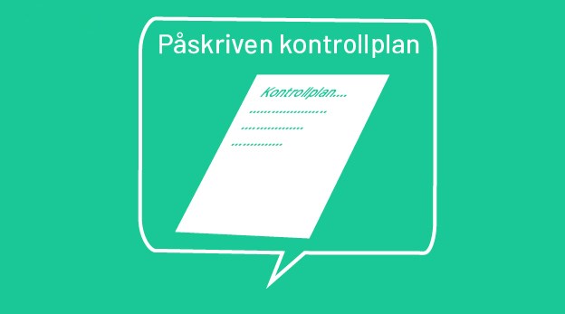 Bilden visar ett dokument med texten kontrollplan på.