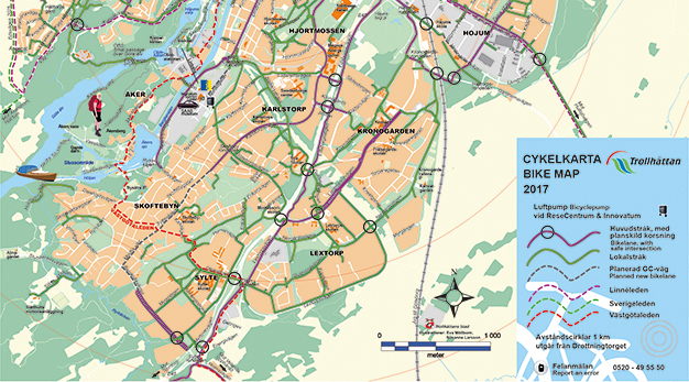 Cykelkarta - Trollhättans stad