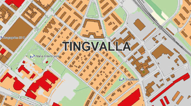 Karta över lekplatser i Tingvalla