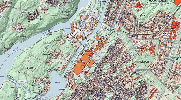 Bilden visar stadskartan.