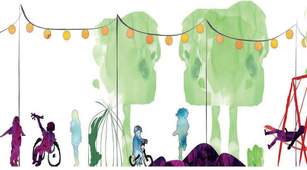 Illustration av lekande barn