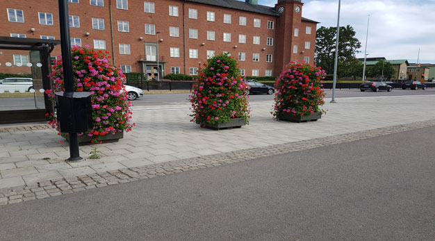 Blomsterarrangemang på Drottninggatan