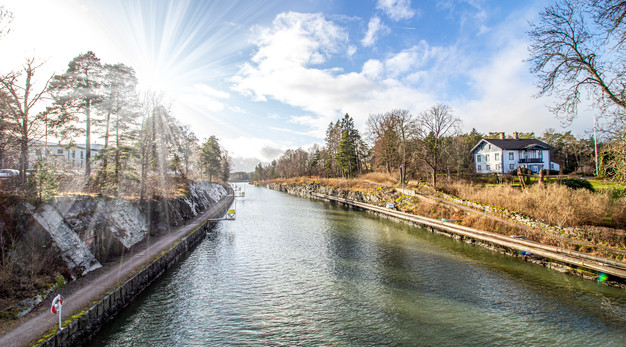 Vy över kanalen från Olidebron