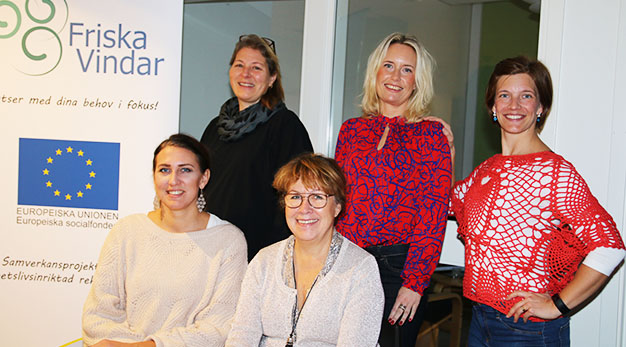 Friska Vindar-medarbetarna, från vänster: Paula Andersson, Helene Kottusch Bergenhäll, Ann Kickeus, Rebecka Gardendahl och Nina Isoaho.