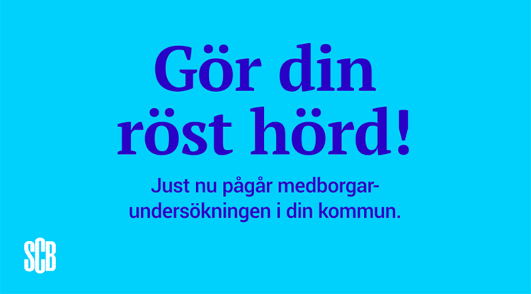 Blå platta med texten: Gör din röst hörd!