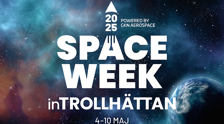 Illustration Space Week med datum angivet, 4-10 maj
