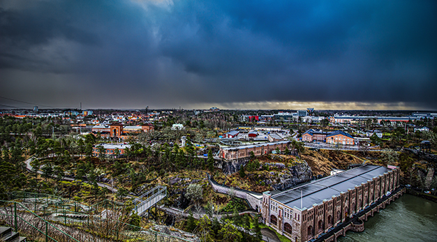 Vy över Trollhättan