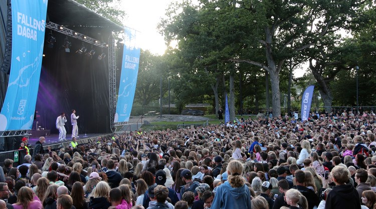 publikhav i Stadsparken under Fallens dagar