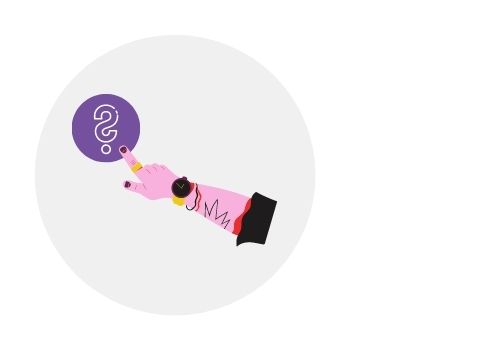 Hand som pekar på frågetecken