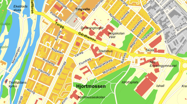 Karta Stadshuset - Trollhättans stad