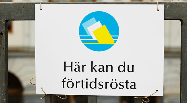 Bild på förtidsröstningsskylt