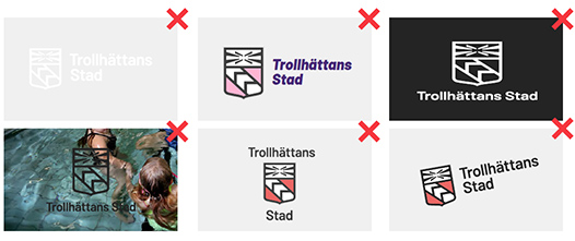 Exempel på hur logotypen inte ska användas