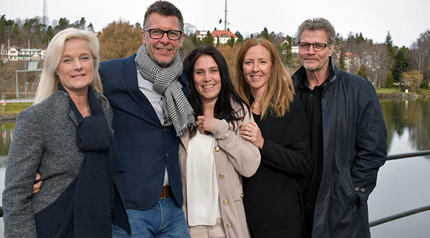 Från vänster, Maria Engström Weber, Visit Trollhättan Vänersborg, Peter Asp, Anki Sandberg, Anna Nilsson och Dick Eriksson alla från Trollhättans Stad