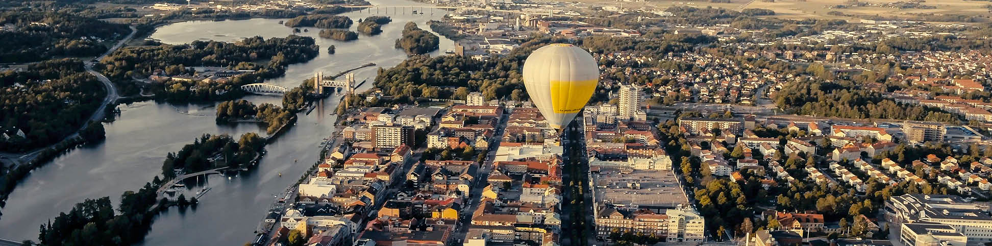 Vybild över centrala Trollhättan