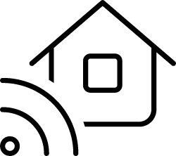Illustration på hus med wifi-symbol.