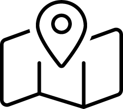 Illustration över en karta med en knappnål.