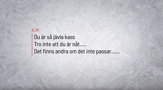 Text från Kim, ett hot