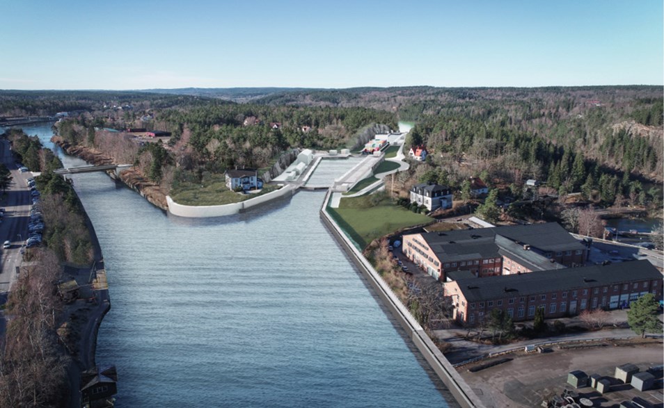 Trafikverkets illustration över hur den norra dragningen kan se ut. 