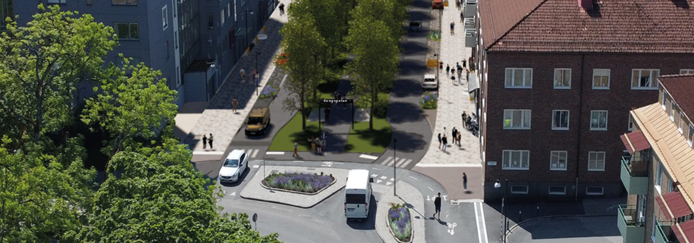 Visualisering över norra Kungsgatan efter ombyggnationen
