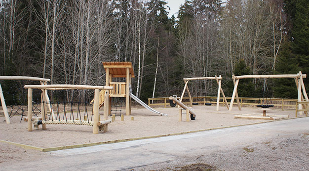 Vy över lekplats