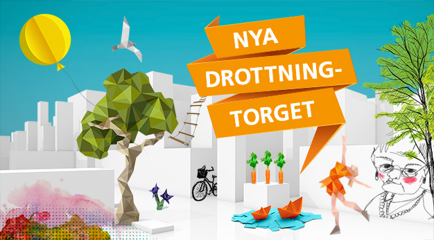 Illustration av visionen av det Nya Drottningtorget