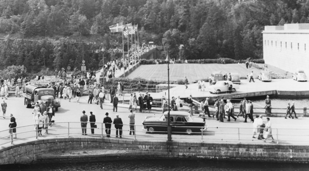 En svarvit bild från fallområdet 1961
