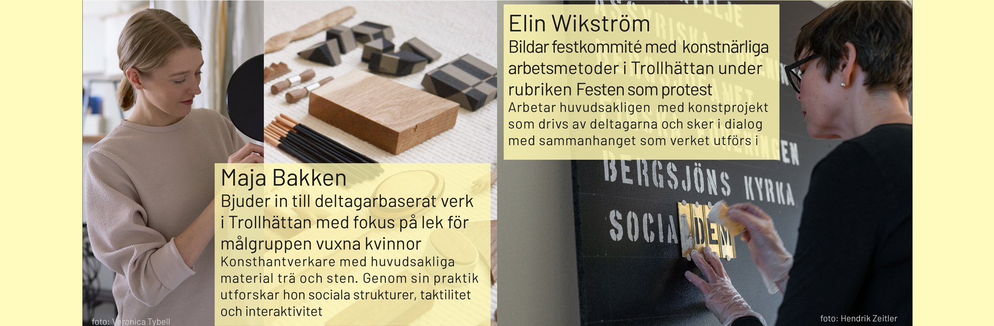 Kollage av bilder på konstnärerna Maja Bakken och Elin Wikström